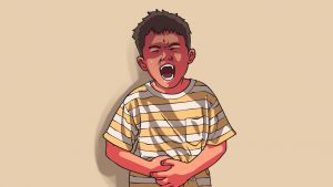 Ilustración de niño con dolor