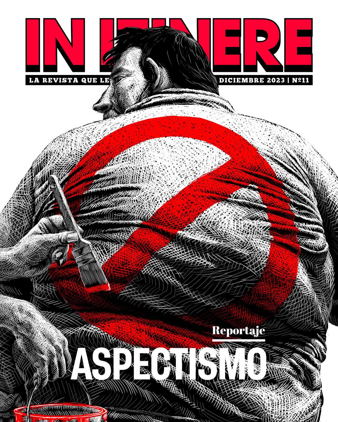 Hombre con sobrepeso con espalda pintada