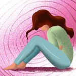 Mujer con menstruación