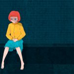 Ilustración de mujer con menstruación