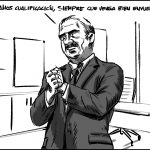 Dibujo de hombre frotándose las manos