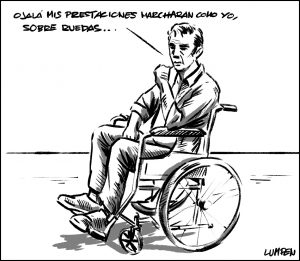 Dibujo de un hombre en silla de ruedas