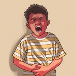 Ilustración de niño con dolor