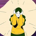 Ilustración de mujer acosada