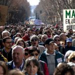 Muchas personas en una manifestación