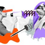 Collage de fotos en blanco y negro y color