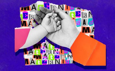 Collage manos madre y bebé