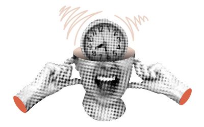 Collage de persona taponando sus oídos