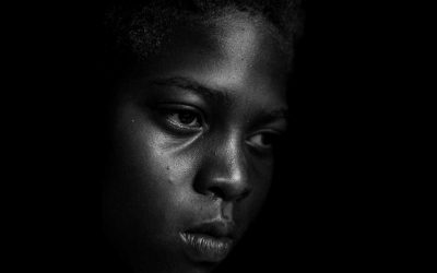 Inmigrante en una foto en blanco y negro