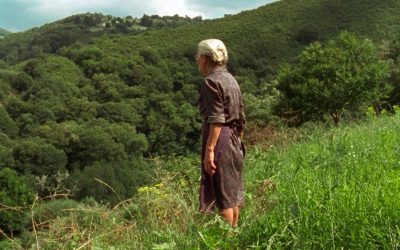 Señora contemplando el paisaje