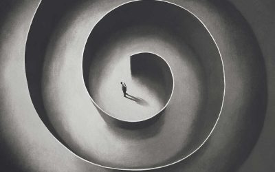 Ilustración persona dentro de un laberinto