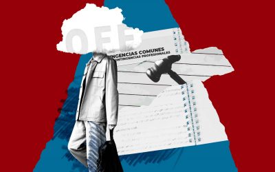 collage de persona y martillo judicial